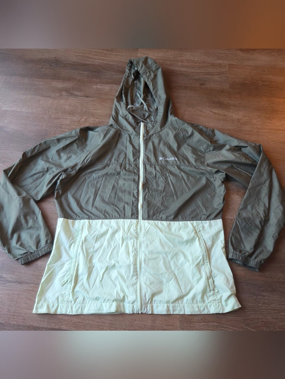 Columbia Flash Forward Green Lightweight Hooded Windbreaker Jacket size Large